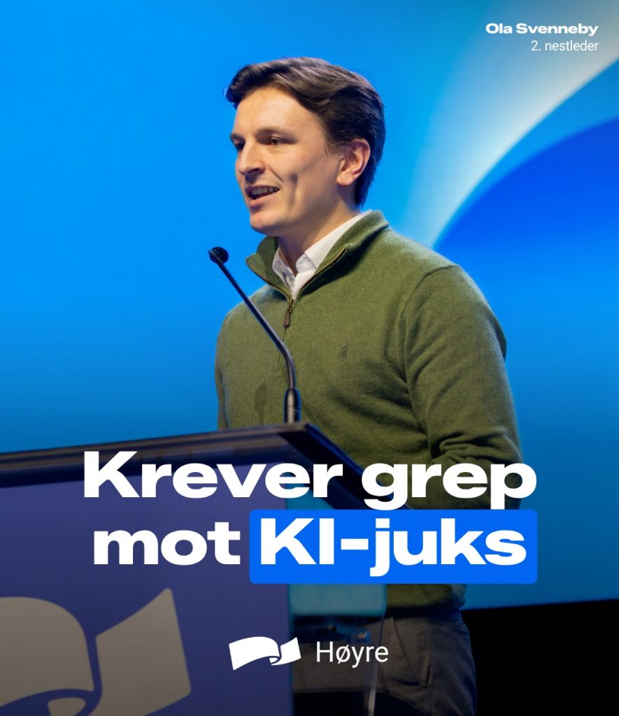 Høyre har lenge advart mot konsekvensene av kunstig intelligens i skolen.